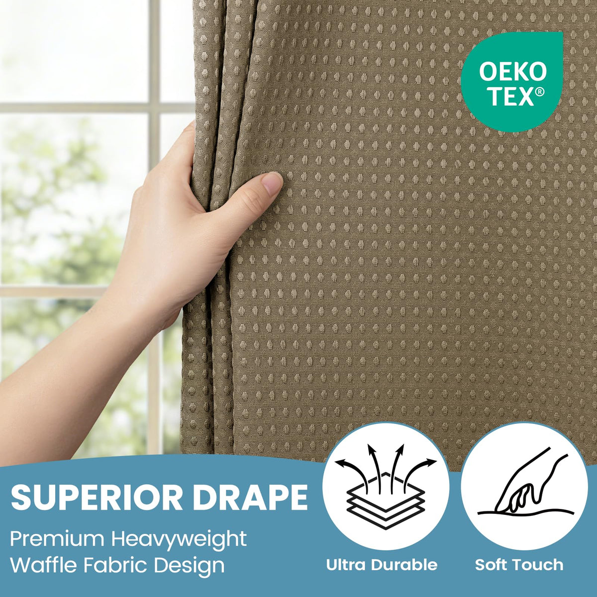 SORTTO waffle-texture outer fabric with double-layer blocks moisture effectively