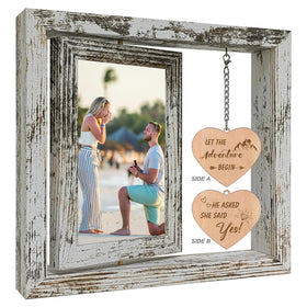 Soruney Let the Adventure Begin frame front view with rustic white finish