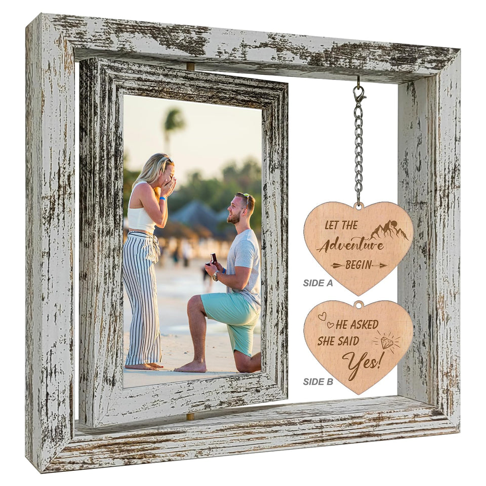 Soruney Let the Adventure Begin frame front view with rustic white finish