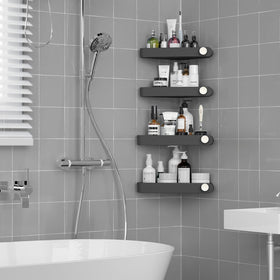 Sotfamily adhesive corner shelves attach firmly without drilling for bathroom storage.