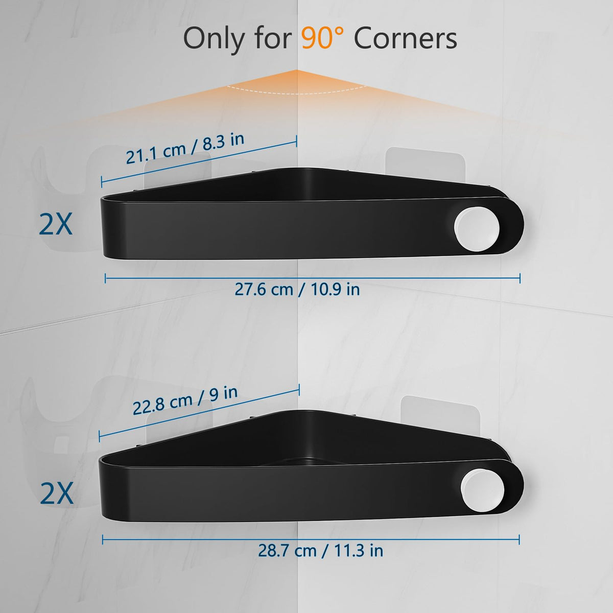 Sotfamily corners fit smooth wall surfaces for tidy storage in small spaces.