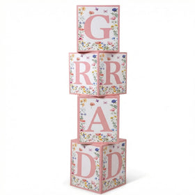 Sotiff grad column standup pink floral 51in for graduation party decor and photos
