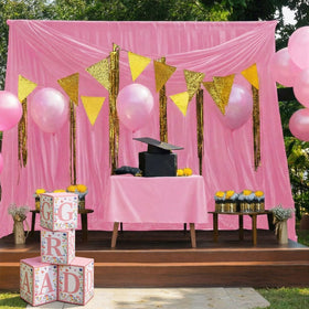 Sotiff pink floral decor ideal for graduation night photos