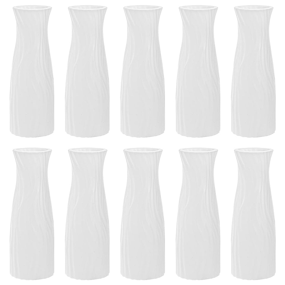 SOUJOY 10-pack conic white vase for fresh centerpieces.