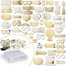 Soul Shift 60pc wedding photo booth props, ready to use for instant glam at your ceremony.