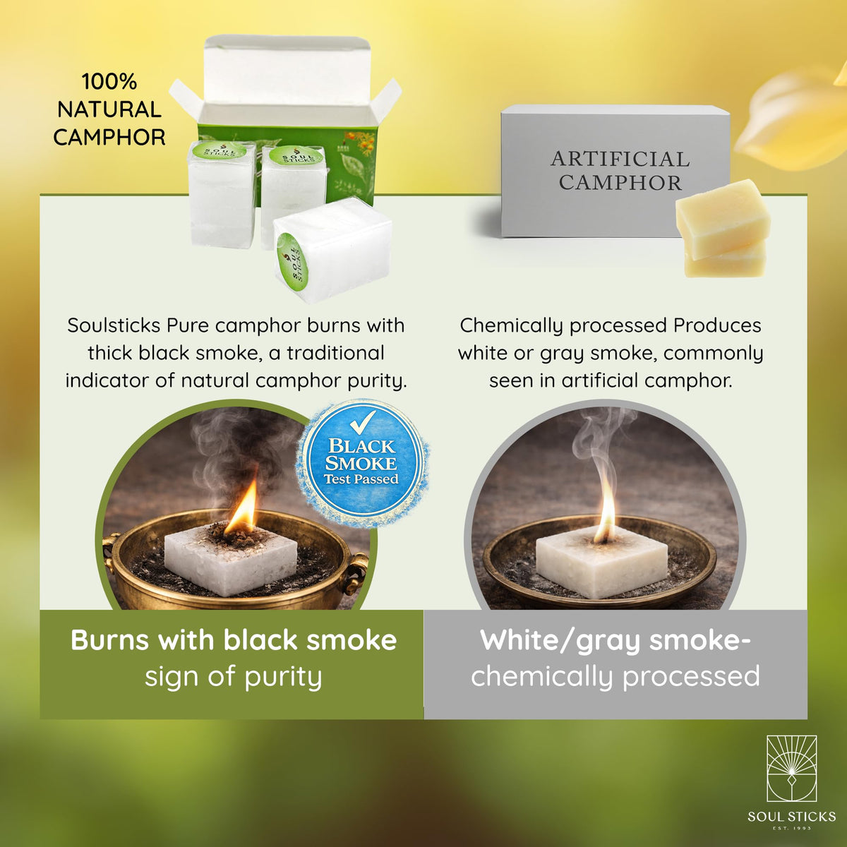 Soul Sticks pure camphor cubes providing long-lasting scent
