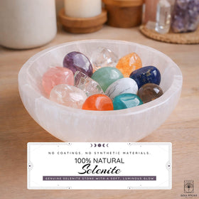 Soul Sticks selenite bowl used for crystal charging and energy amplification