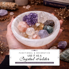 Soul Sticks selenite bowl handcrafted with cool, smooth surface