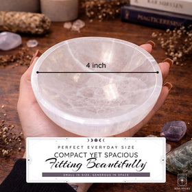 Soul Sticks selenite bowl used in rituals to calm space and focus intention