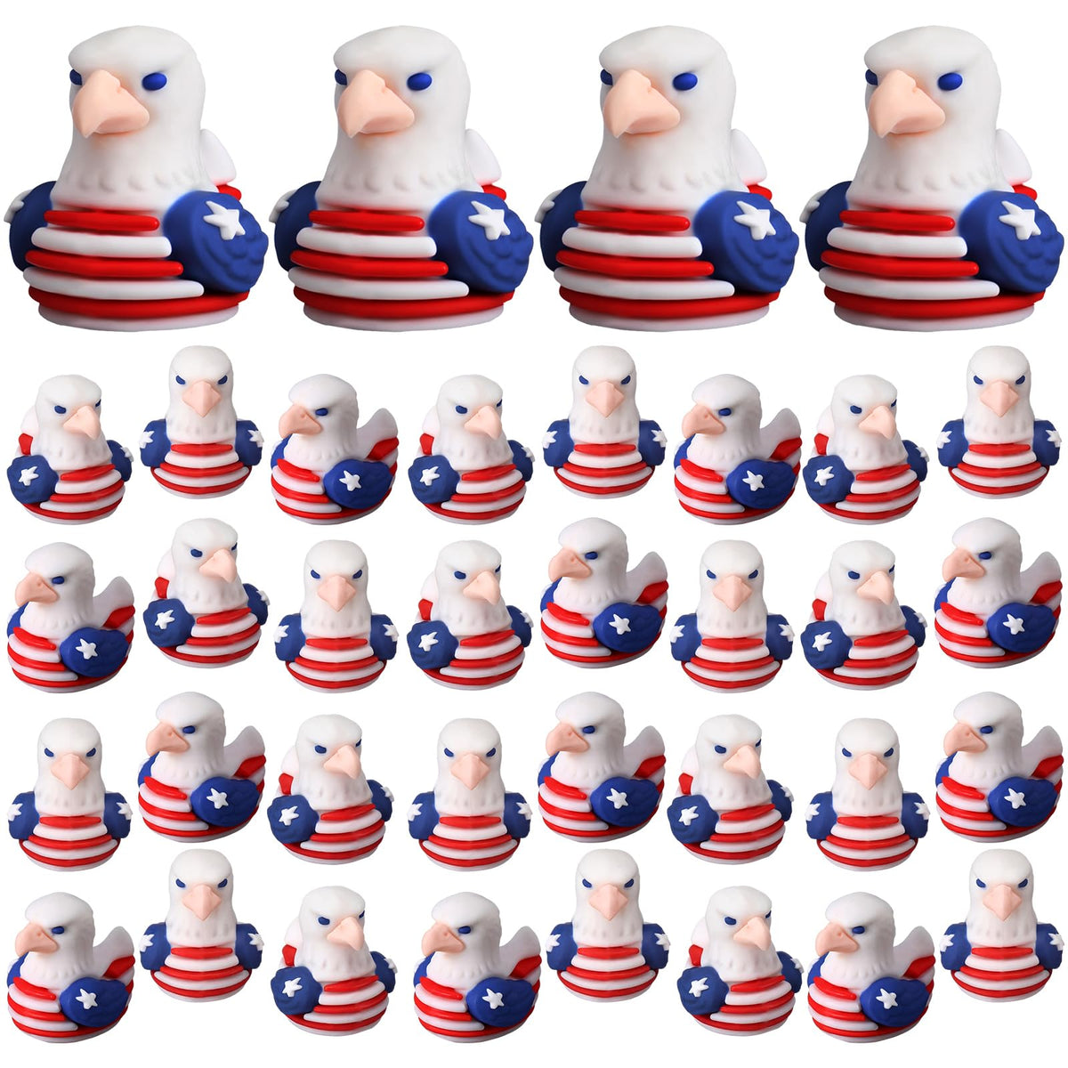 Soulchen 50 mini patriotic eagle duck figurines bulk set for easy gifting and decor.