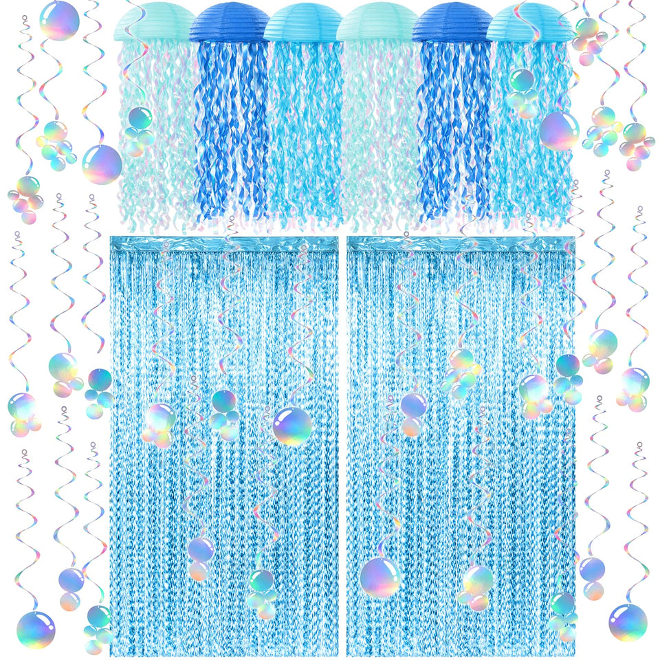 Soulchen blue jellyfish lanterns create an immersive underwater scene for parties