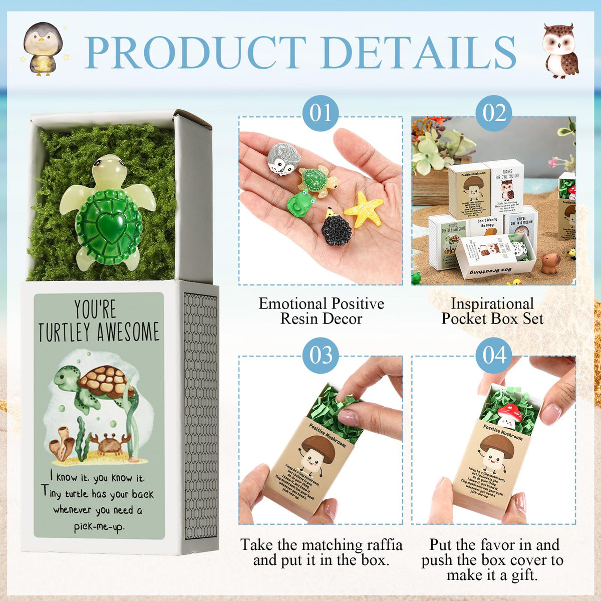 Soulchen emotional box breathe; paper insert, portable desk motivation
