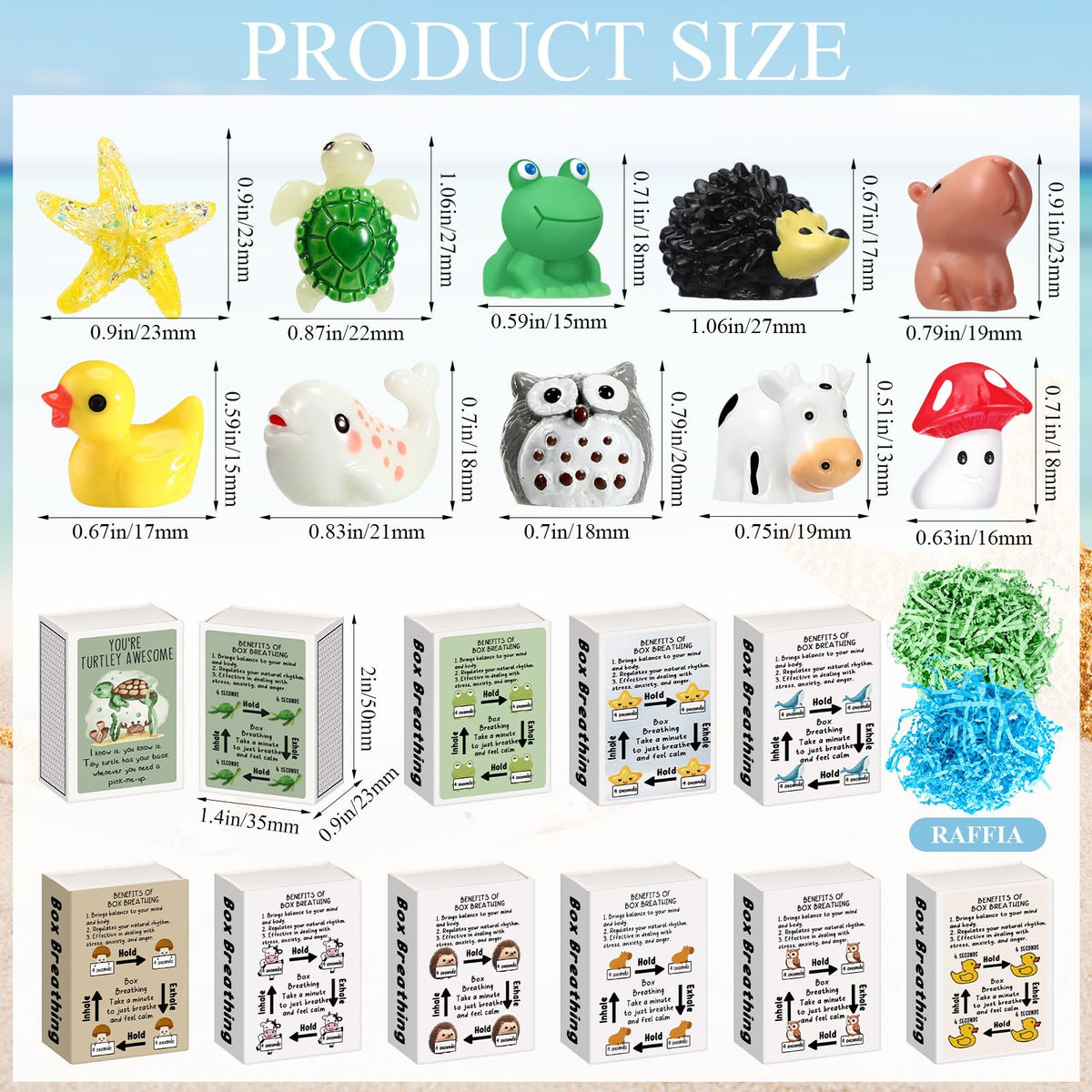 Soulchen mini resin animals set with duck, star, whale for desk decor