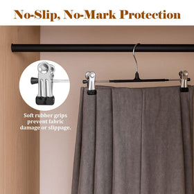 SOULNAMAN heavy-duty metal hangers provide reliable support for jeans and thicker fabrics.