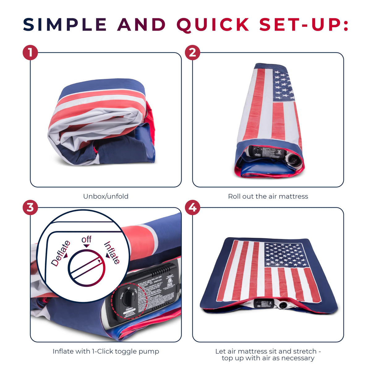 SoundAsleep Dream Series built-in pump demonstrates fast inflation and easy topping up