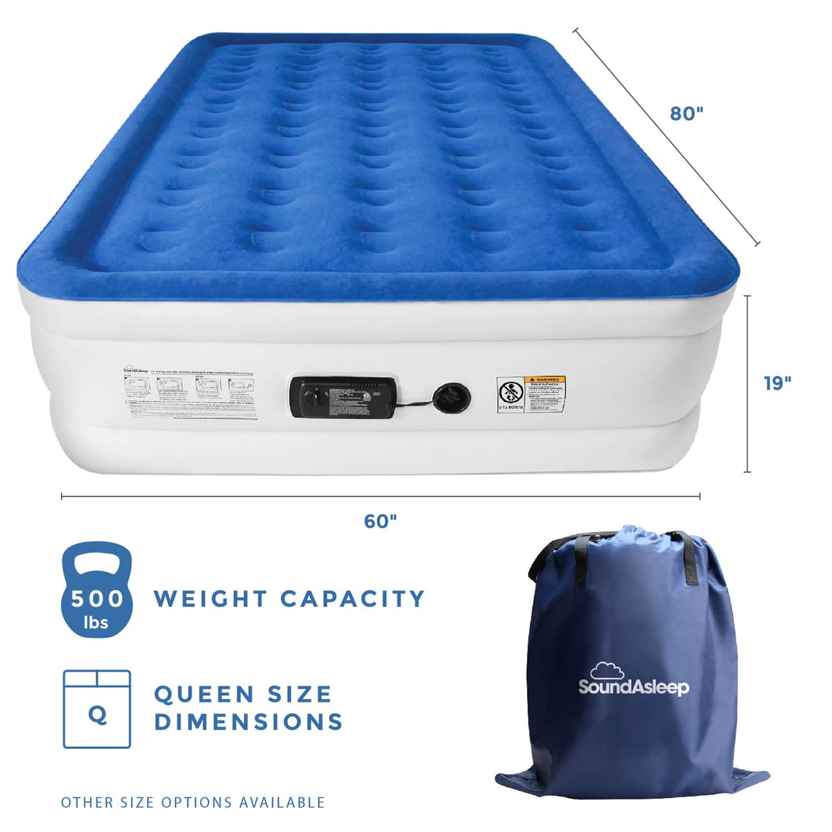 SoundAsleep Dream Series double-height raised bed offers generous sleeping space.