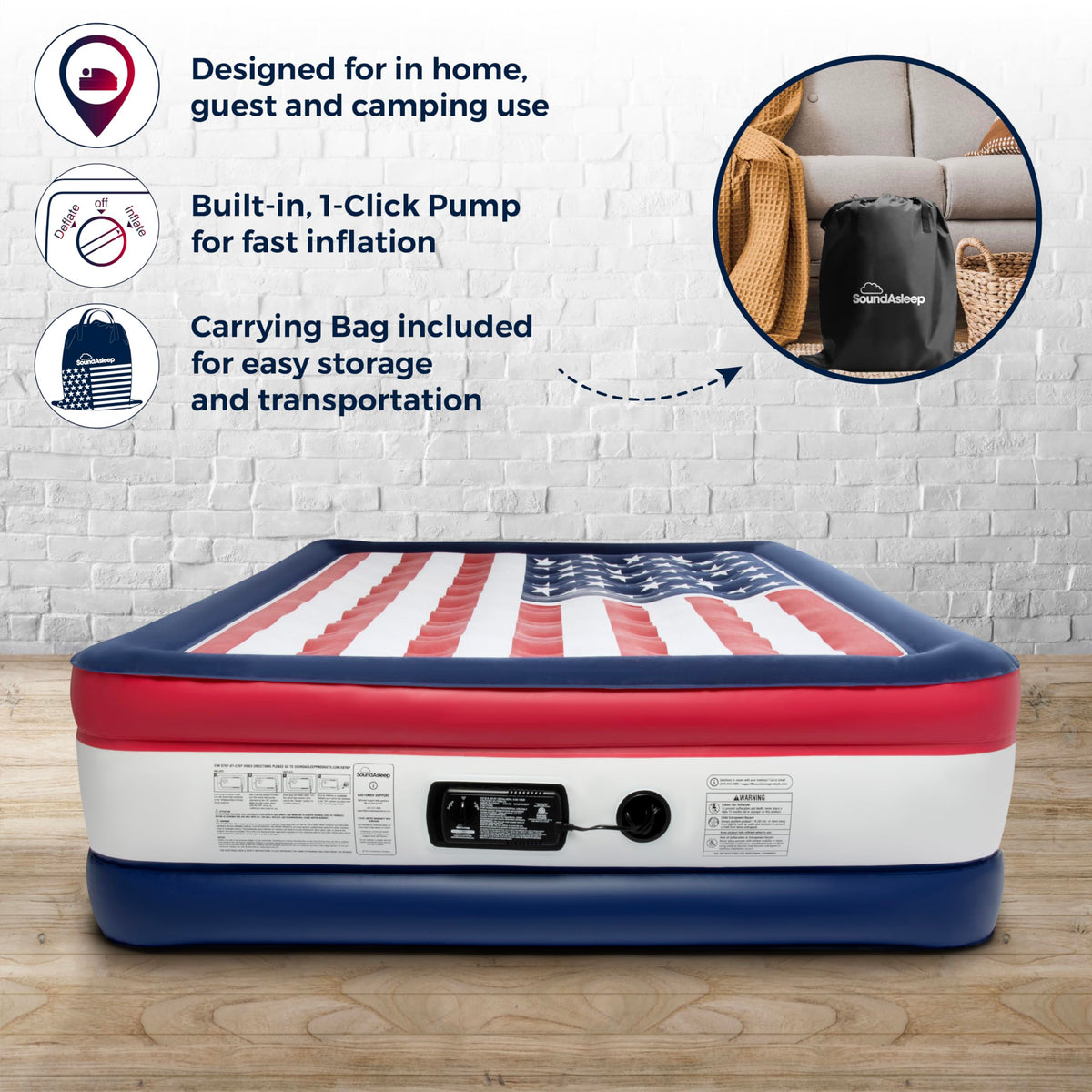 SoundAsleep Dream Series eco-friendly PVC adds durability for camping and home use