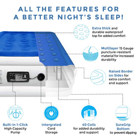 SoundAsleep Dream Series luxury air mattress, double-height profile for guest-ready comfort.