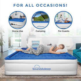 SoundAsleep waterproof flocked top provides soft, comfortable sleeping surface.