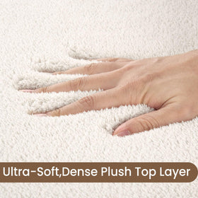 Close-up of Sour Lemon shaggy rug texture and plush fibers