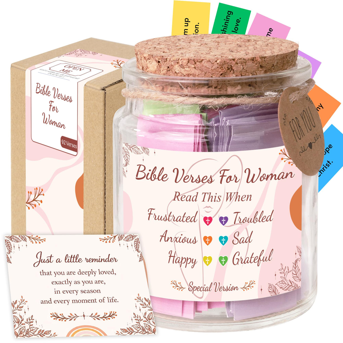 SouthLISA Bible Verses Jar for Women with color coded verses for daily encouragement