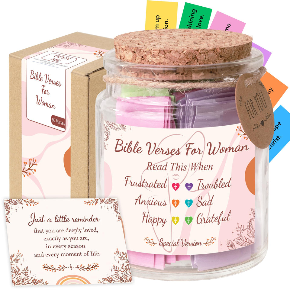SouthLISA Bible Verses Jar for Women with color coded verses for daily encouragement