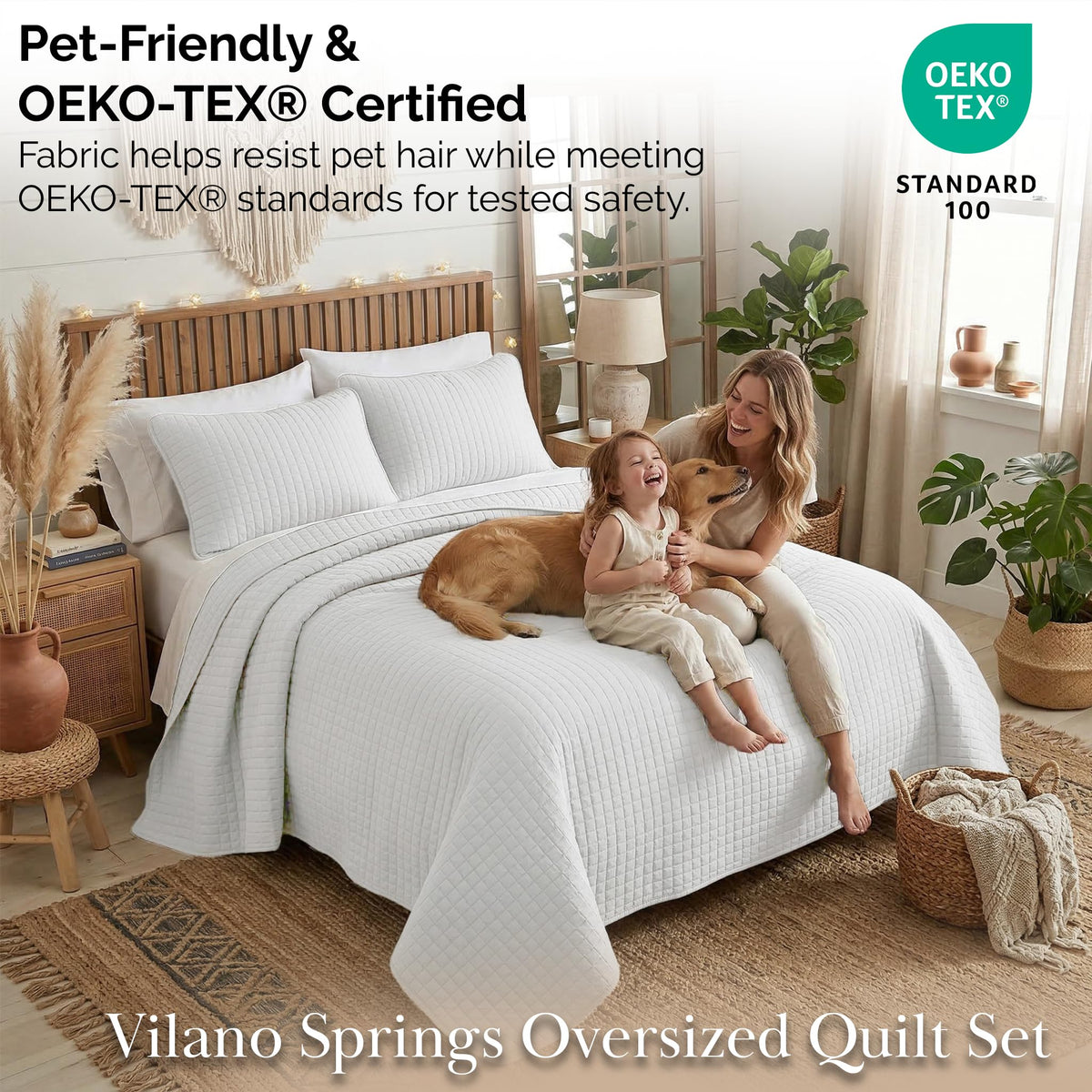 Southshore Fine Living pet-friendly bedding with easy hair removal along the edge
