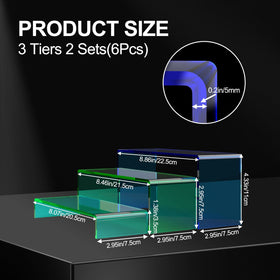 SOVQUEST 3-tier desktop acrylic shelves showcase items with premium elevation.