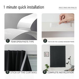 Sovtfides no-drill curtains, dining-room-install, quick setup without wall damage.