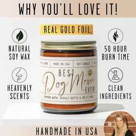 Soy and Sass 9oz soy candle handmade in the USA offers clean burn.