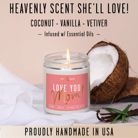 Soy and Sass 100% soy wax with clean burn in a reusable jar.