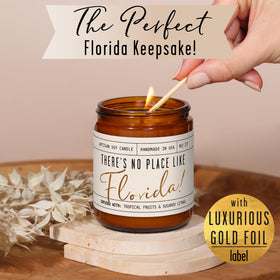 Gift-ready There’s No Place Like Florida candle from Soy and Sass