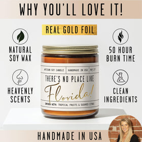 Reusable glass jar of the Soy and Sass Florida candle after use