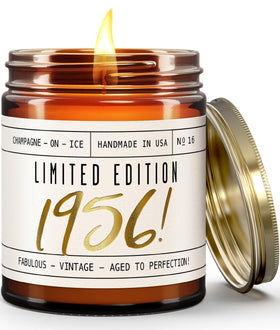 Soy and Sass Limited Edition 1956 label closeup with gold foil for milestone gift.