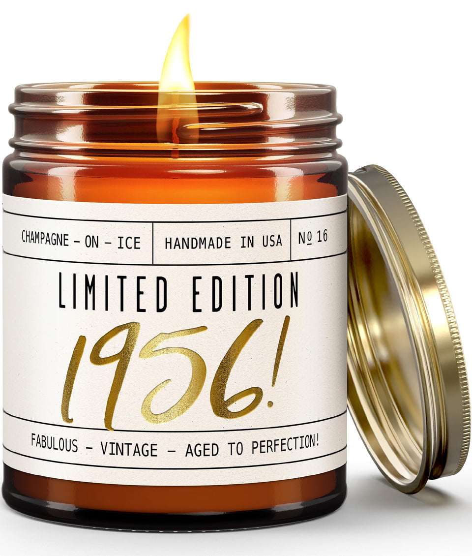 Soy and Sass Limited Edition 1956 label closeup with gold foil for milestone gift.