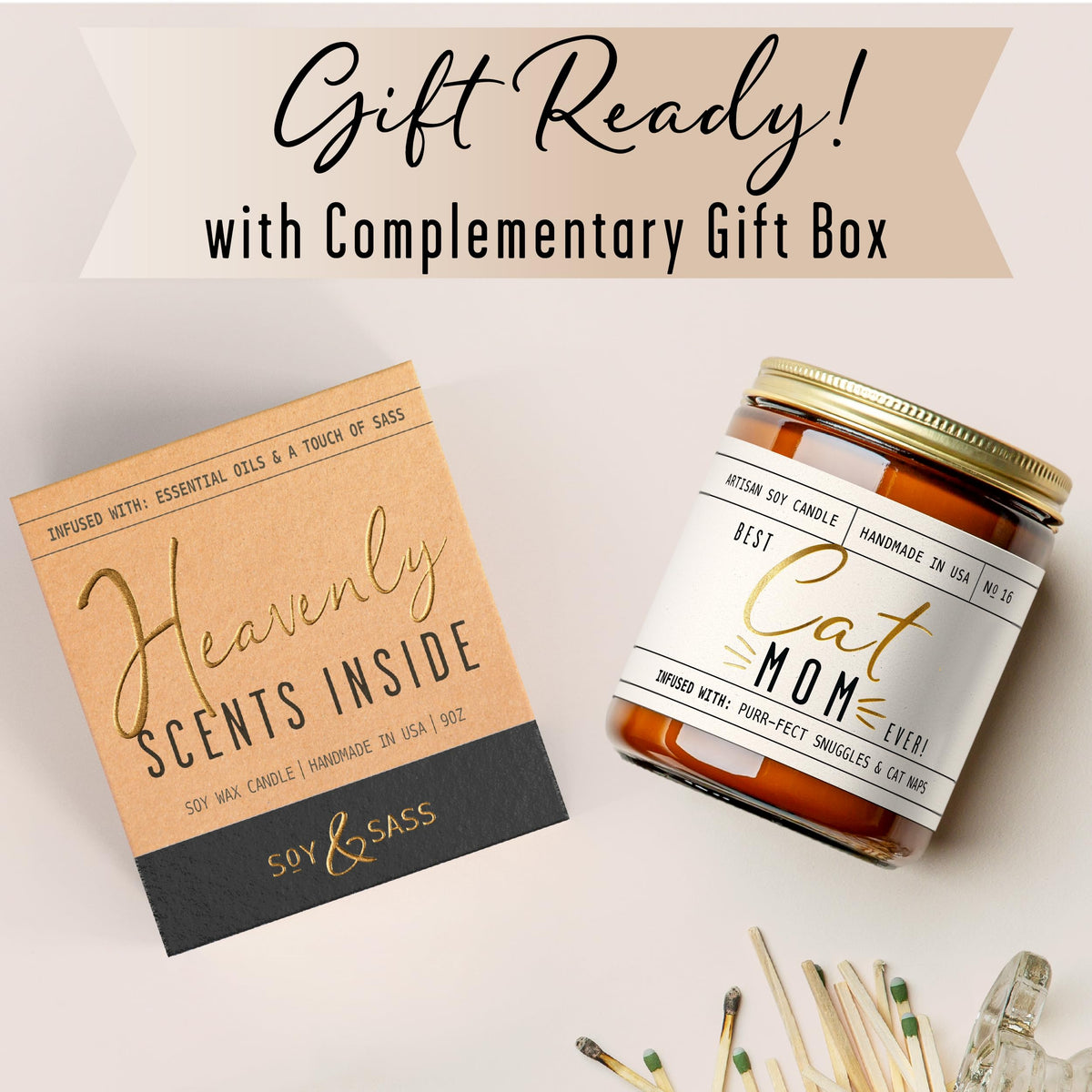 Soy and Sass USA-made candle in premium reusable jar.