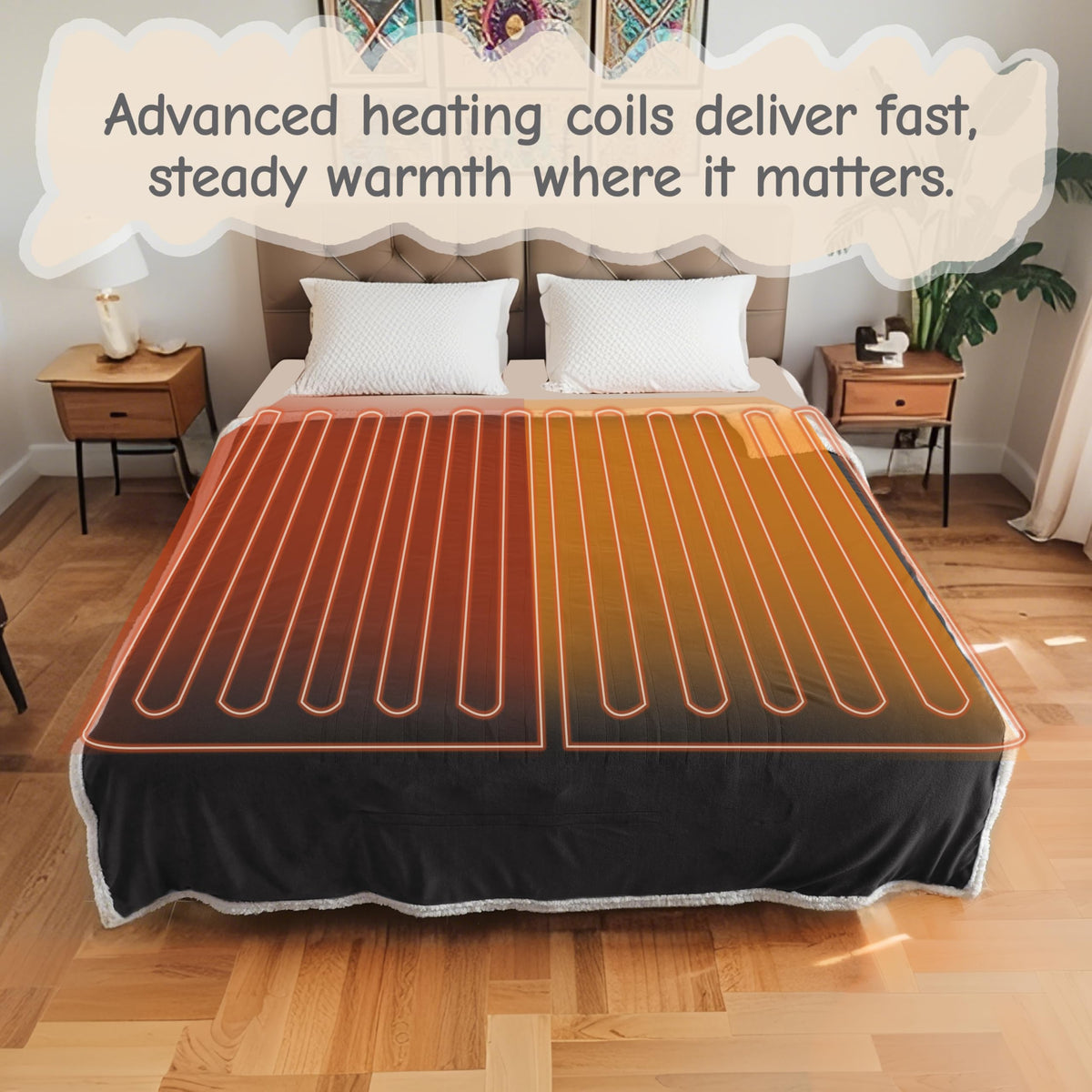 Soypipo electric heated blanket in dark gray color for modern decor