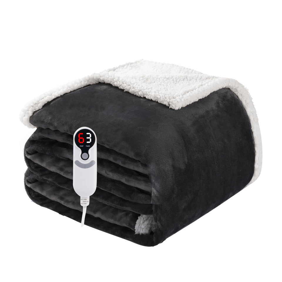 Soypipo electric heated blanket full-size on couch for cozy movie night