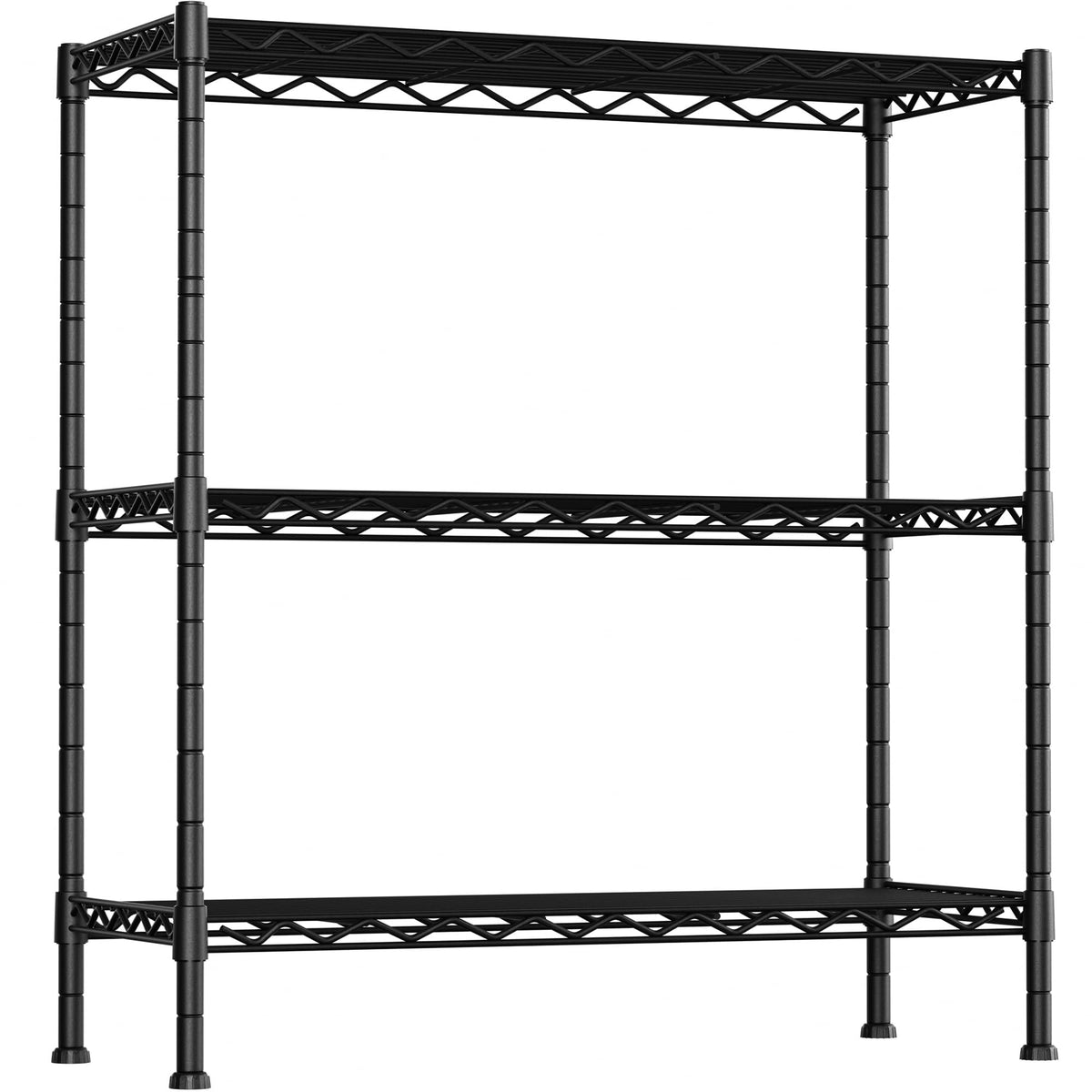 Soywey 3-shelf adjustable storage shelves ready for kitchen, laundry, or garage organization.