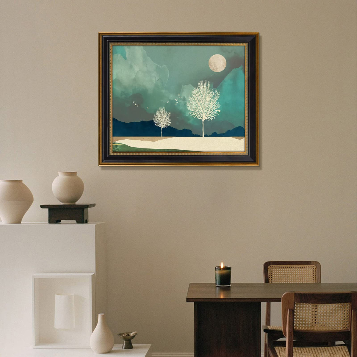 Space Art Deco ornate gold trim detail adds timeless elegance.