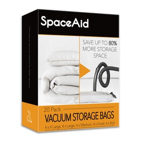 SpaceAid 20-pack vacuum storage bags for bulk clothing and bedding.