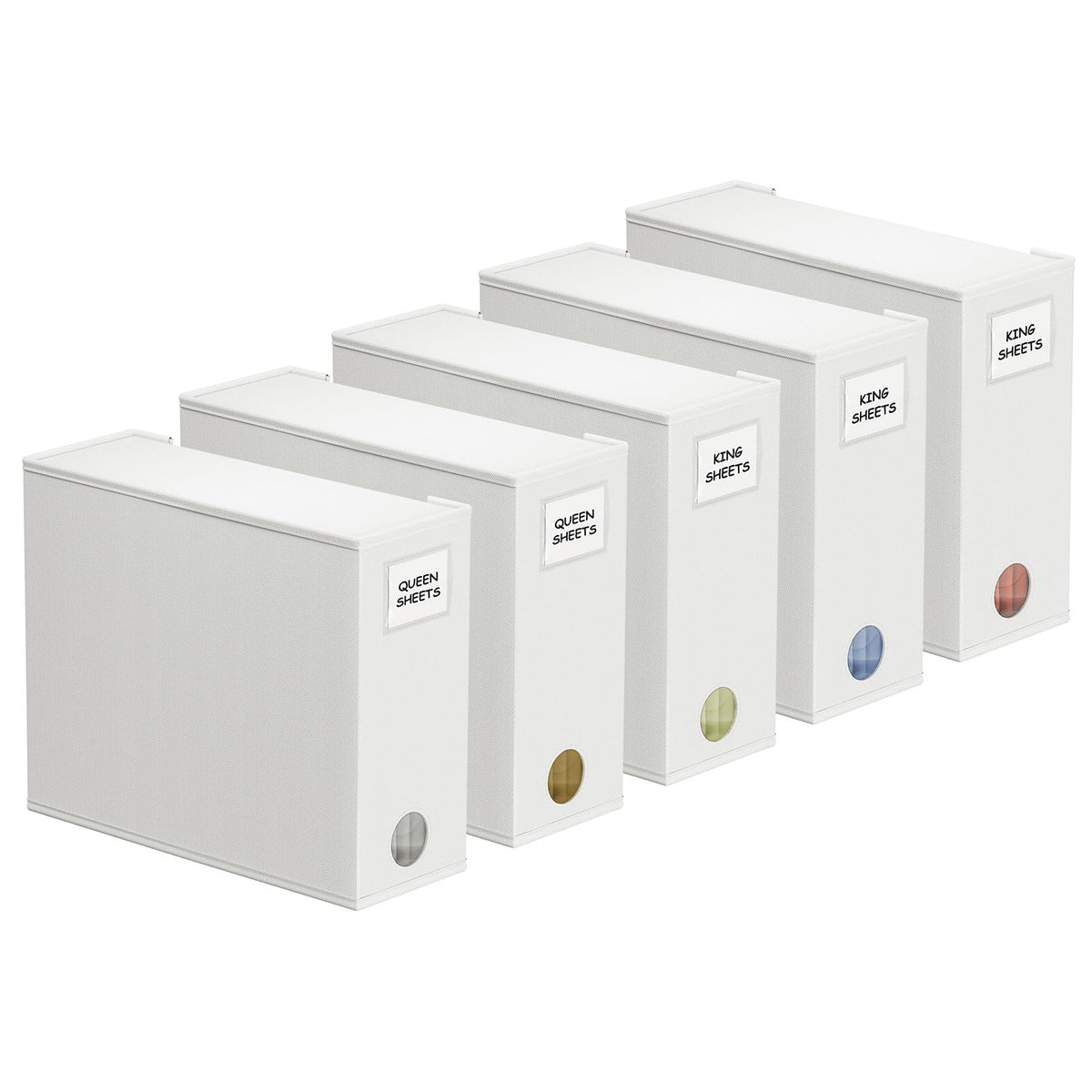 SpaceAid 5-pack bed-sheet organizers with front window for quick color identification
