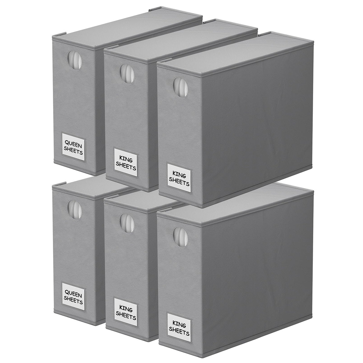 SpaceAid 6 pack bed sheet organizers in foldable design for efficient linen storage