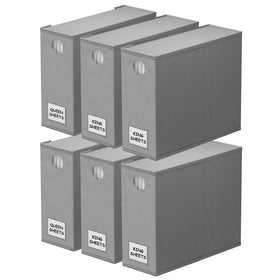 SpaceAid 6 pack bed sheet organizers in foldable design for efficient linen storage