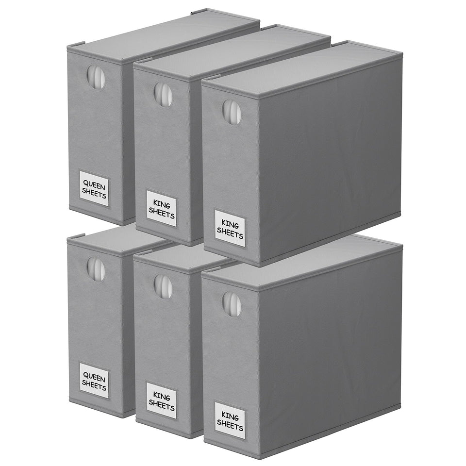 SpaceAid 6 pack bed sheet organizers in foldable design for efficient linen storage