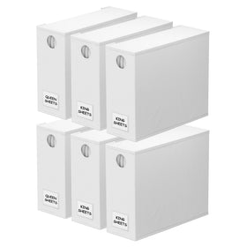SpaceAid 6-pack bed sheet organizers, front view for organized closet storage and quick sheet retrieval.