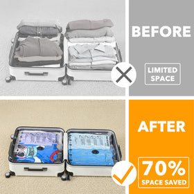 SpaceAid air-tight protection vacuum bags guard clothes during travel.