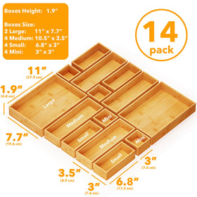 SpaceAid bamboo medium box organizer shelves office supplies or makeup brushes with clear organization.