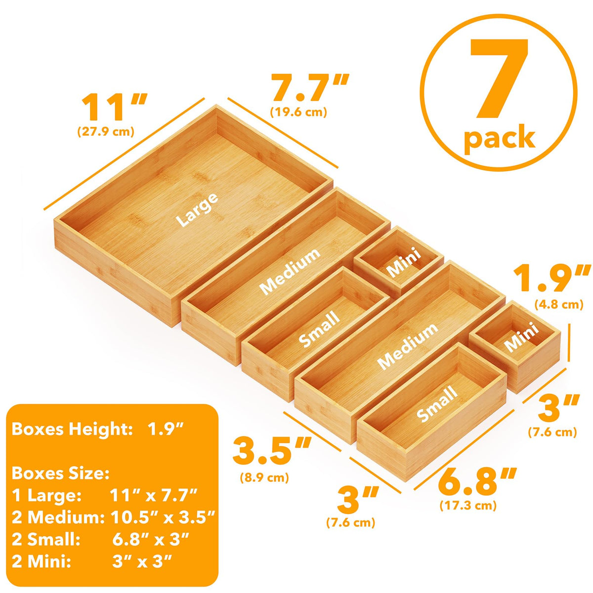 SpaceAid bamboo medium drawer organizer helps organize silverware and kitchen tools with clear separation.