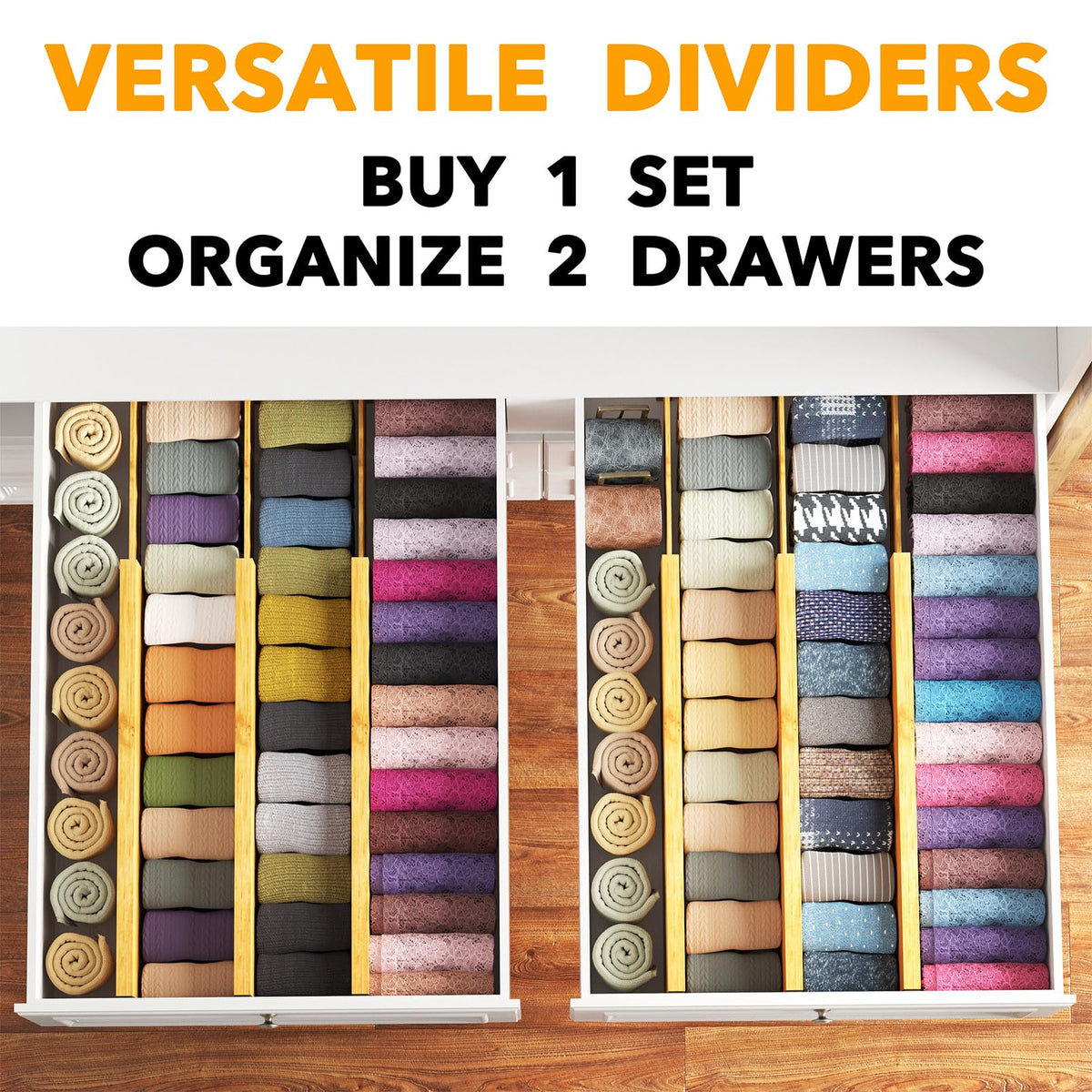 SpaceAid natural bamboo finish adds warm, durable storage solution.